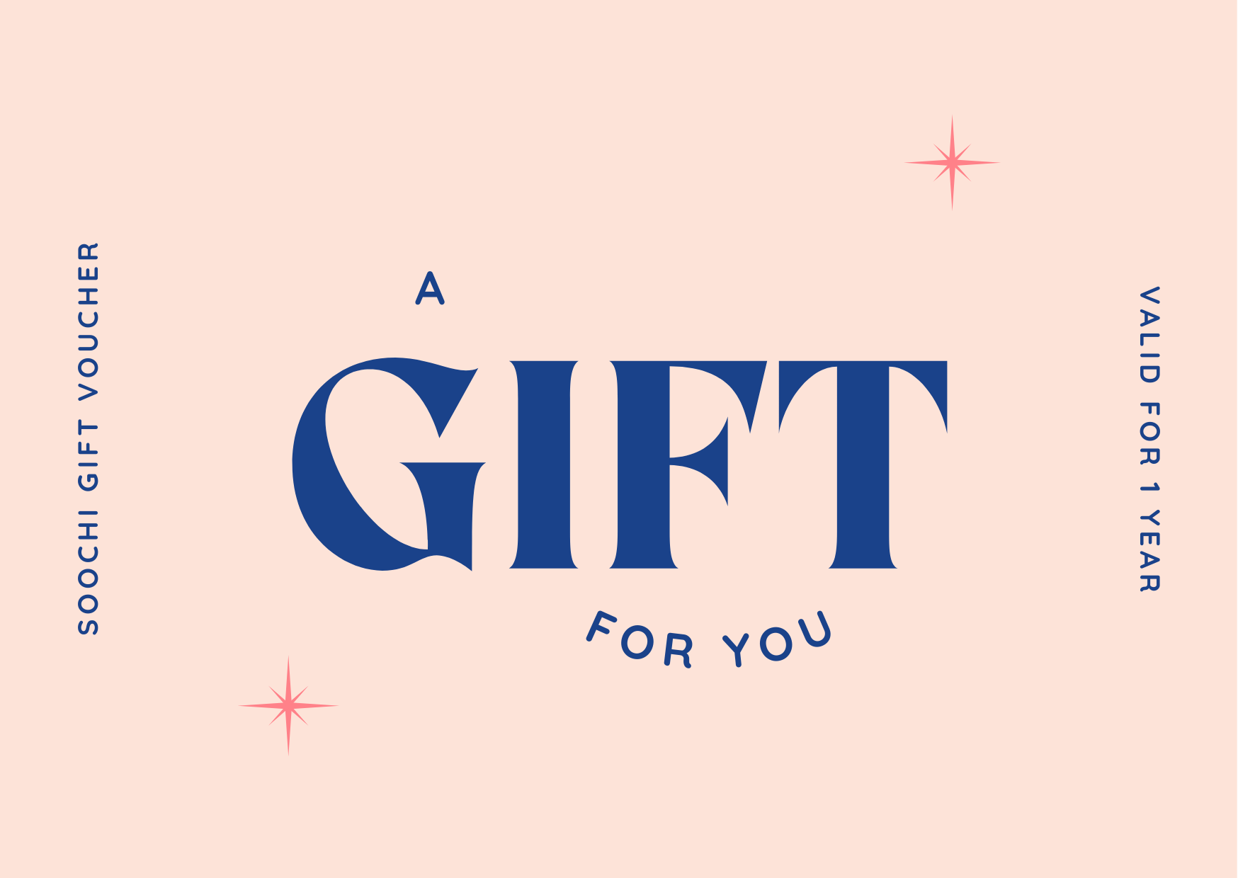 Give the gift of wellness with Soochi.      The ultimate gift for any Soochi lover. Let them curate their own Soochi experience with the gift of choice.   You'll be emailed your Soochi eGift Card, which will contain instructions on how to redeem the digital voucher at checkout. 