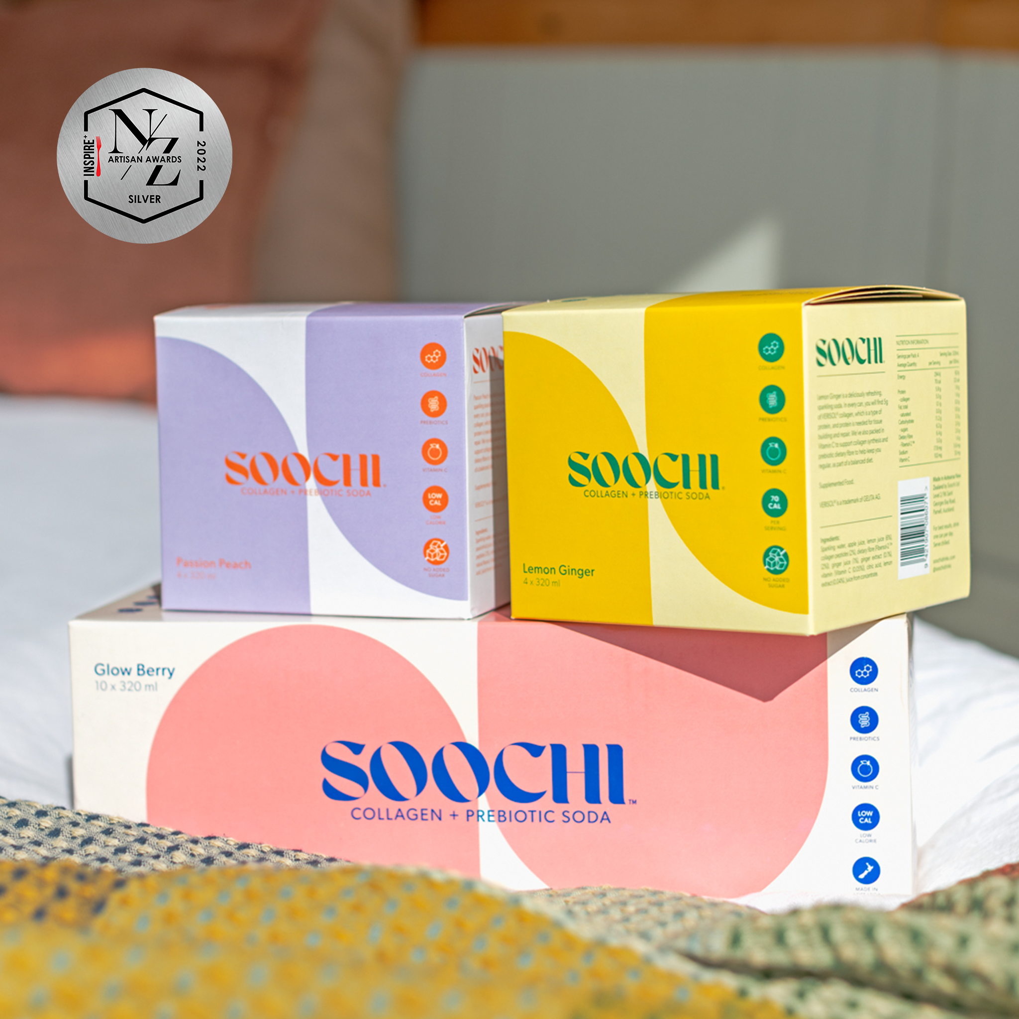Soochi Collagen + Prebiotic Soda - 2 Flavour Bundle 2 x 20 packs