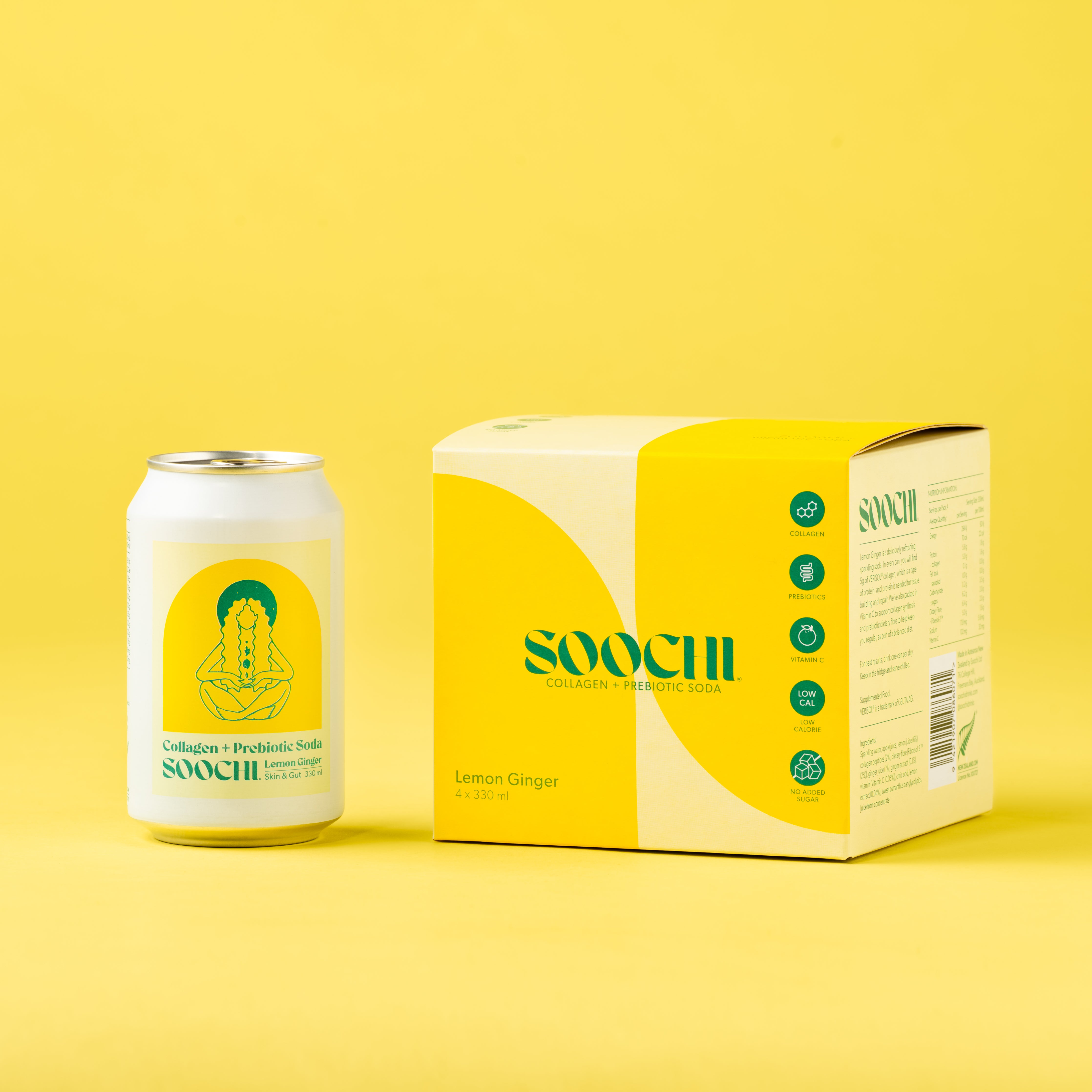 Collagen + Prebiotic Soda - Lemon Ginger