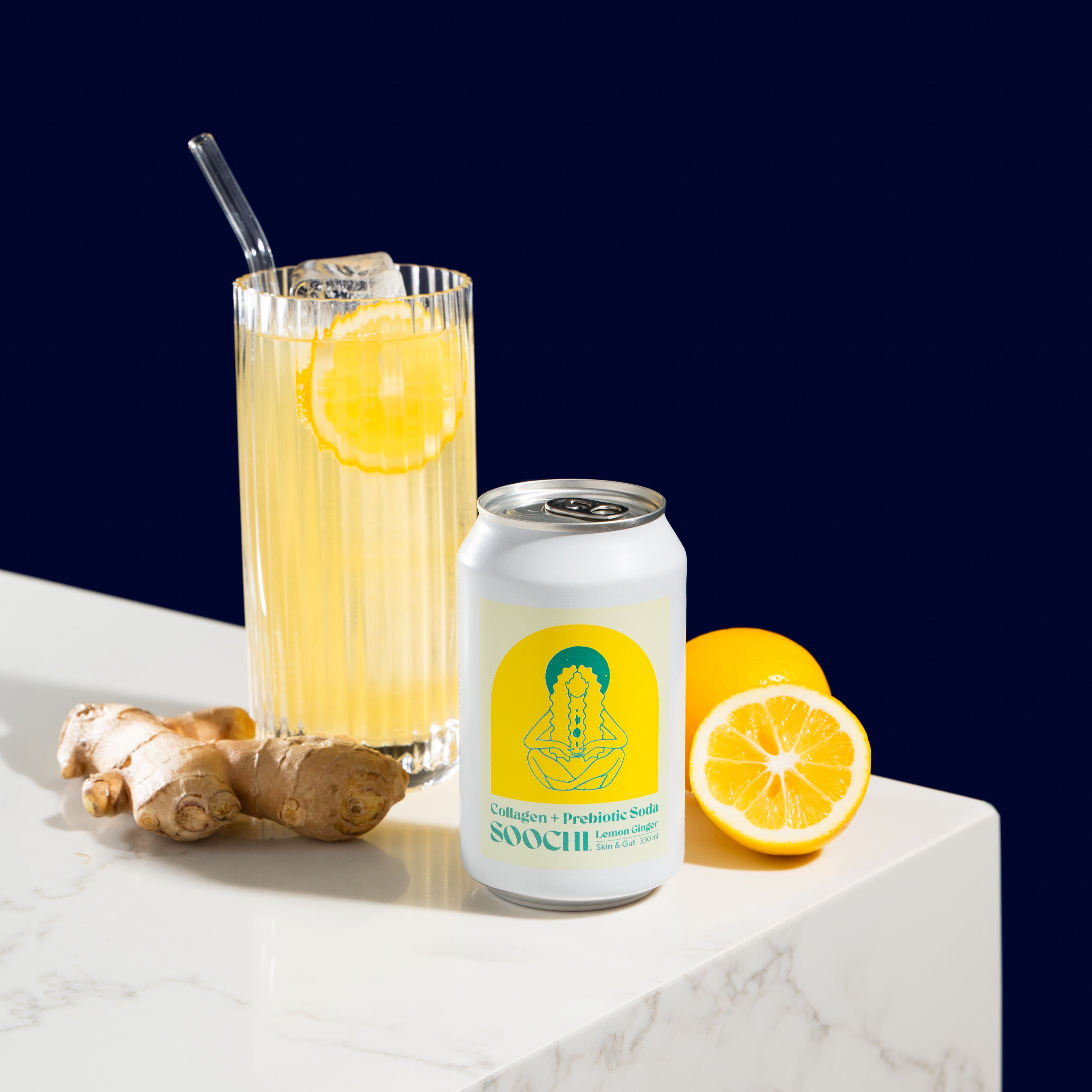 Collagen + Prebiotic Soda - Lemon Ginger