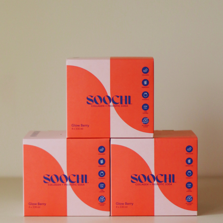 Soochi Collagen + Prebiotic Soda - Glow Berry 12 Pack